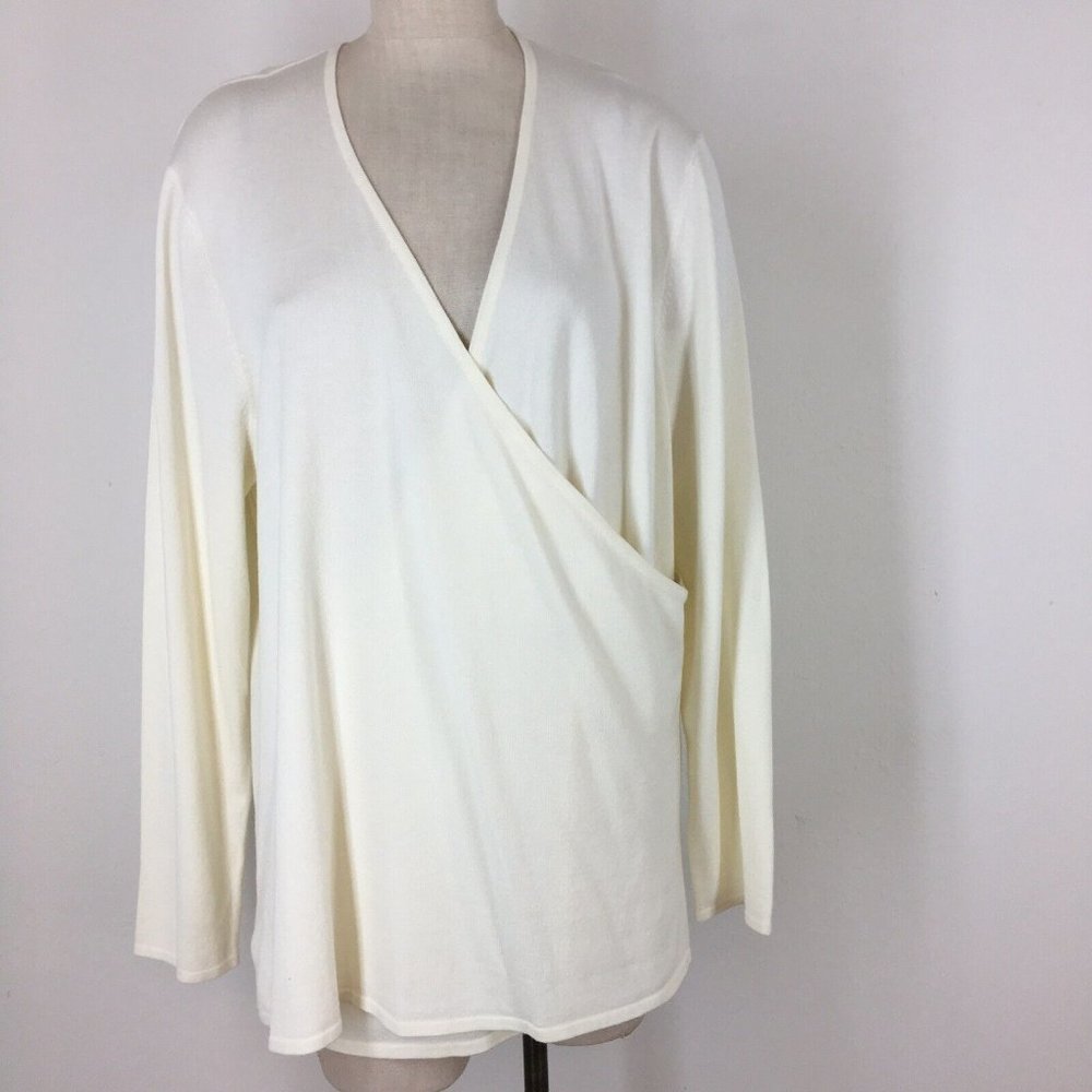 Alain Weiz Women’s sweater size 20 ivory crossover plus